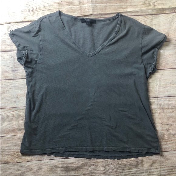 All Saints Tops - All Saints Vintage Charcoal V-Neck Tee 💚